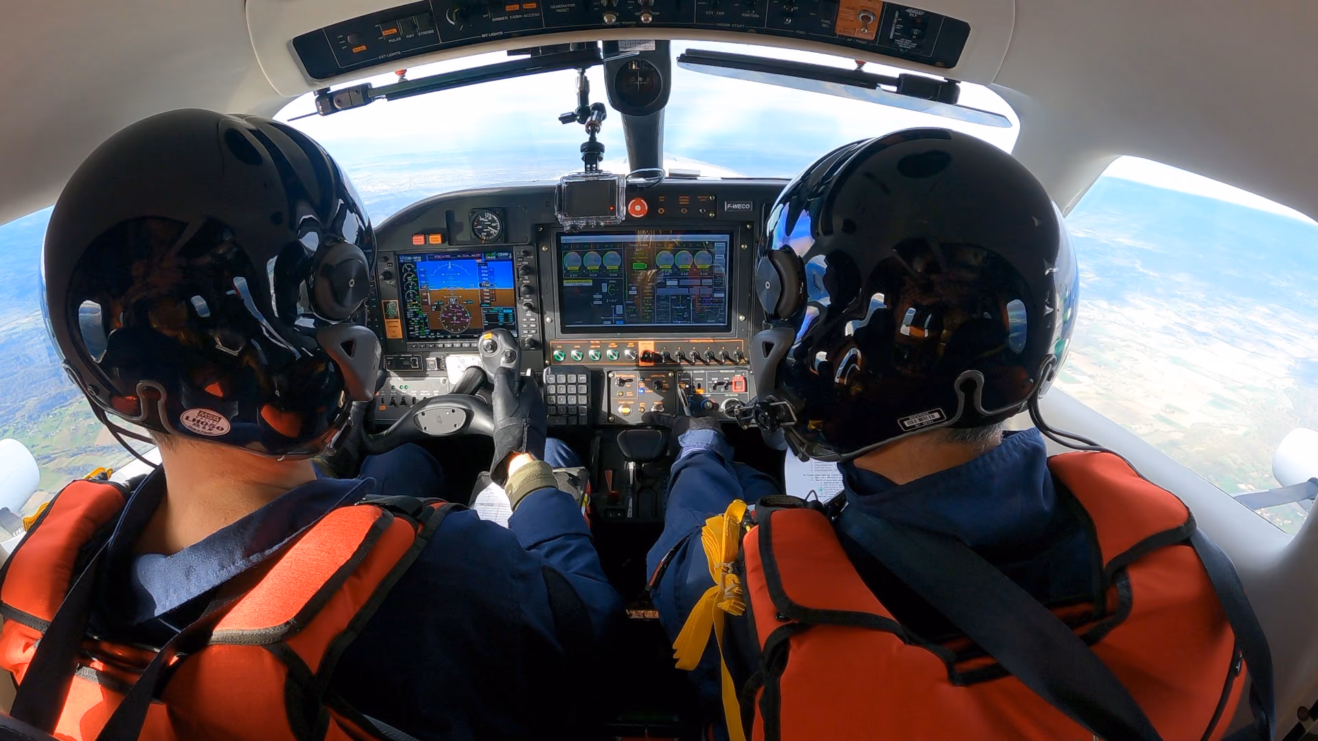 Pilots during test flight.