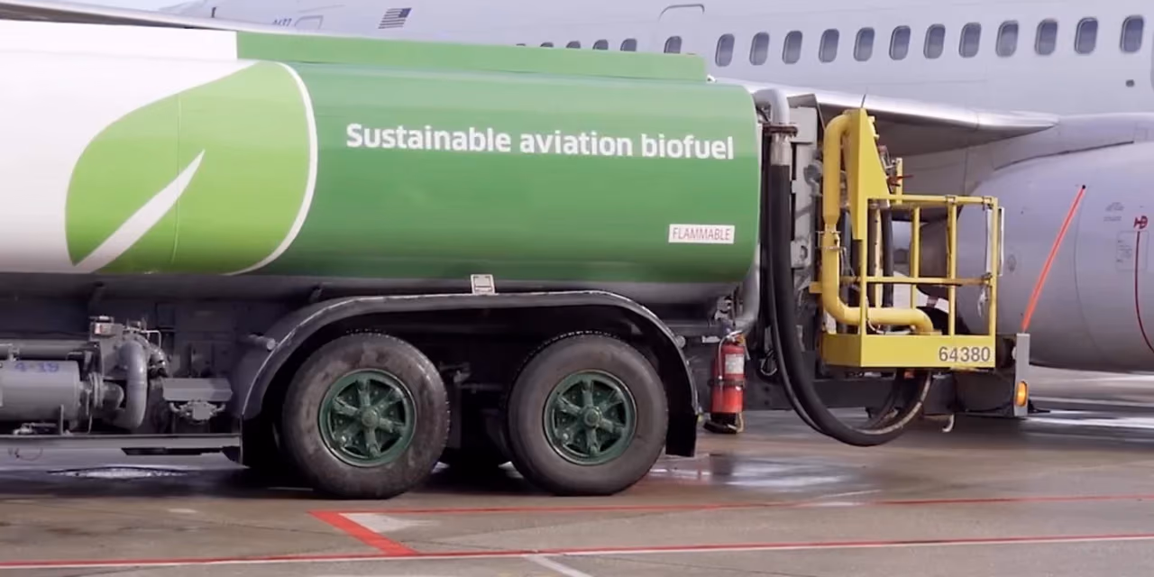 sustainable aviation biofuel tanker refueling an aircraft