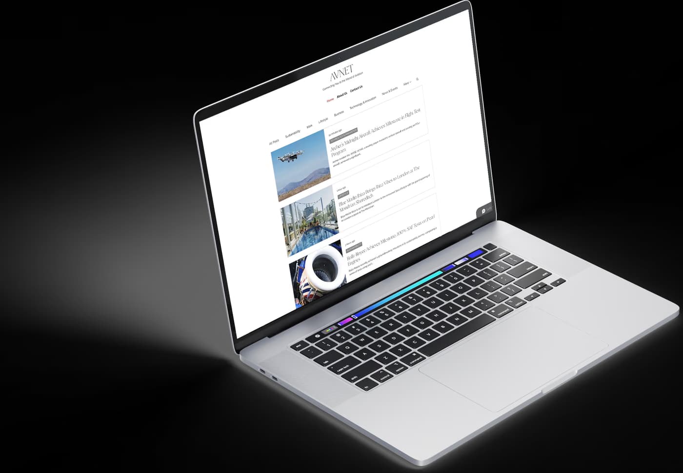The AVNET website open on a laptop
