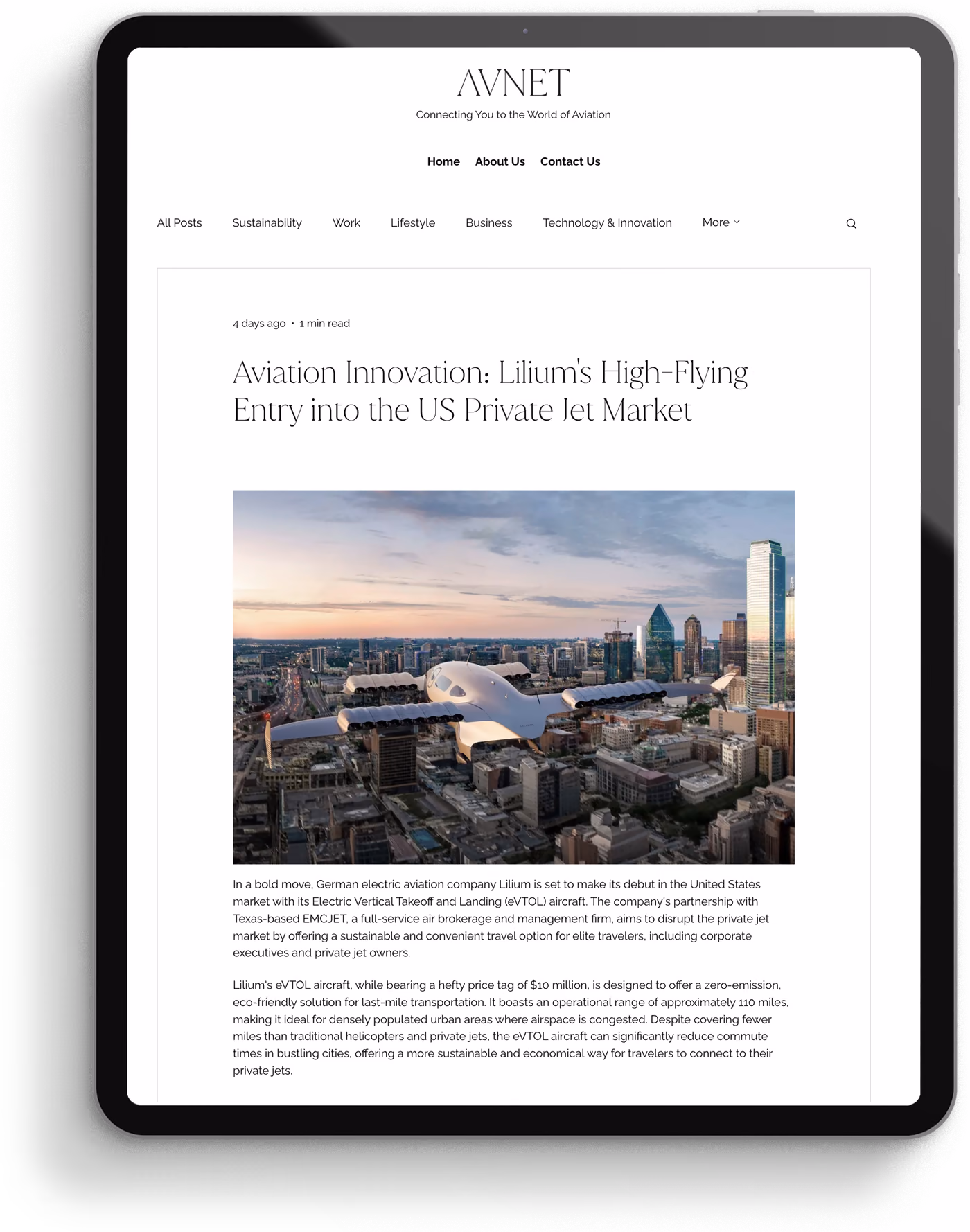AVNET magazine shown on a tablet